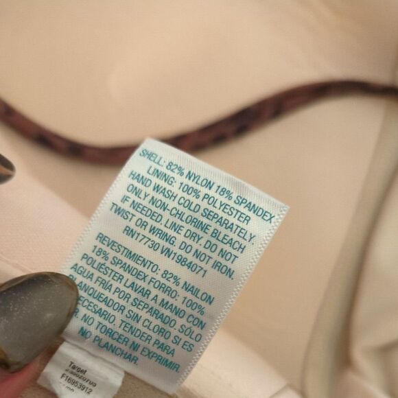 Kona Sol Swimsuit X-Large One-piece Leopard Animal Print Built In Bra XL Brown - Picture 8 of 9